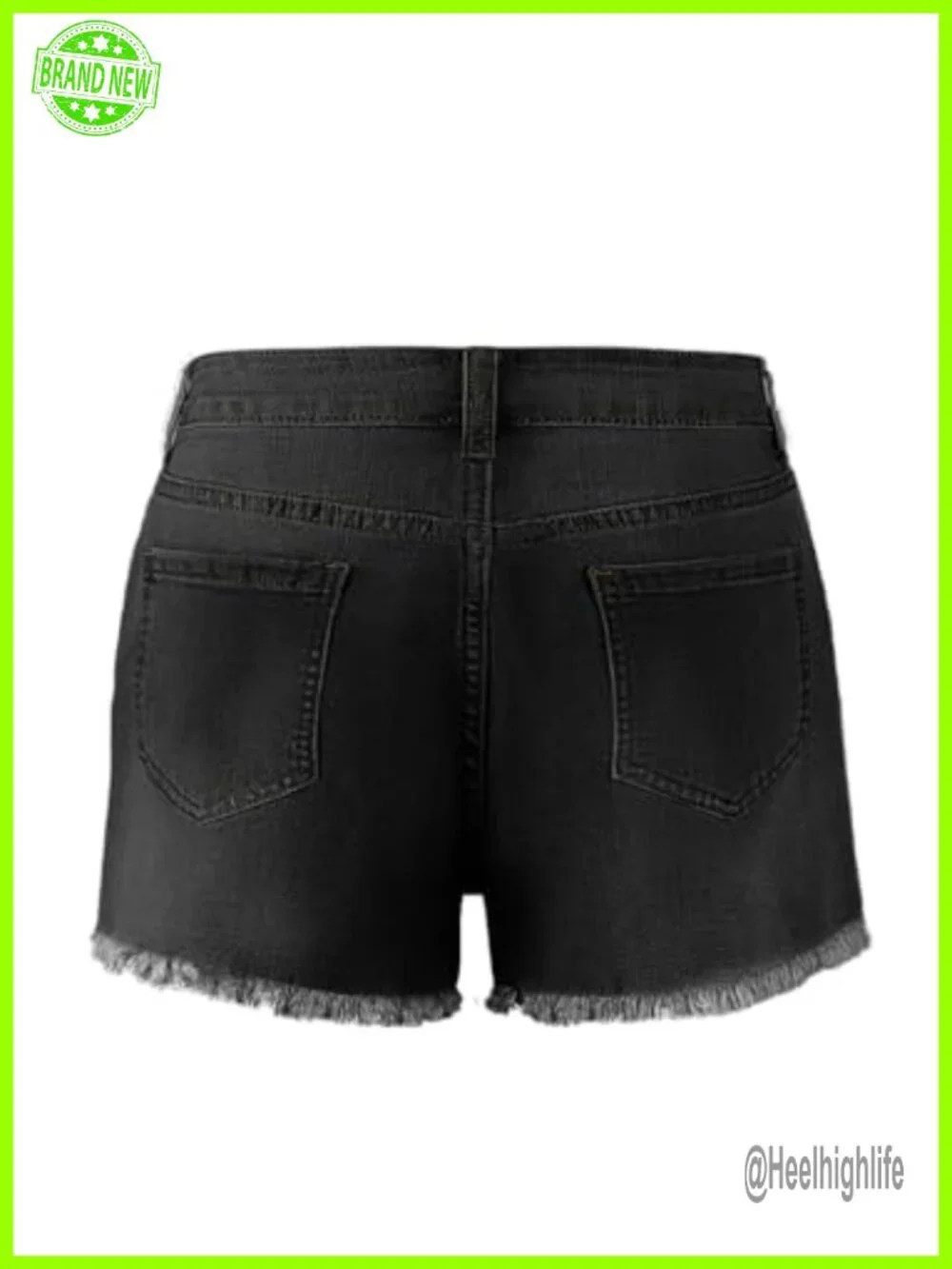 Women's Mid Rise Stretchy Distressed Denim Jean Shorts Frayed Hem Summer Jorts